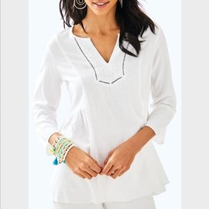 Lilly Pulitzer Lyndsea Tunic Resort White, NWT, S